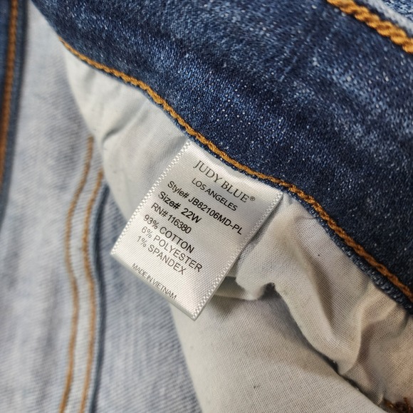 Judy Blue Womens Ella Mid Rise Handsand Classic Skinny Fit Jeans Plus Size 22W - Picture 8 of 13